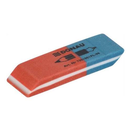DONAU combined eraser for pencil and ink, blue and red eraser