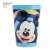 Blue plastic cup with Mickey Mouse design