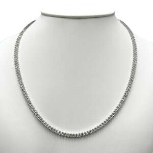 Stainless steel tennis chain necklace, iced out, 50cm - Women's Necklace
