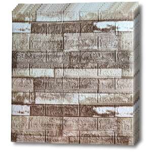 Tapetoo Home Decor 3D self-adhesive wallpaper tiles, brown brick design, 30 pieces - Wall Panel & Wall Sticker
