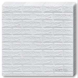 Tapetoo Home Decor 3D Brick Wall Self-Adhesive Wallpaper, White, 70 x 77 cm, 2.5 mm, 21.2 square meters - Decoration