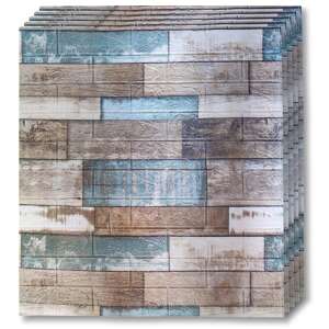 Tapetoo Home Decor 3D самозалепваща тапети, дизайн от дървени дъски, дебелина 2,5 mm, 26,5 кв.м - Декорация
