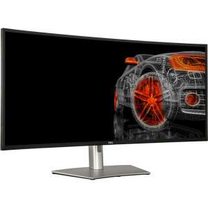 DELL UltraSharp U4021QW 40 hüvelykes ívelt monitor, ezüst és fekete színben, oldalnézet - Dell
