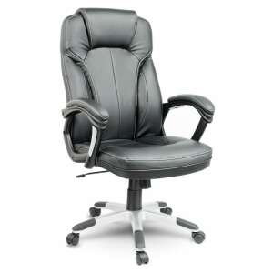 Biurkowe krzesło obrotowe, skóra, czarne - Sofotel EG-222