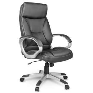 Fotel biurowy , skórzany , czarny - Sofotel EG-223