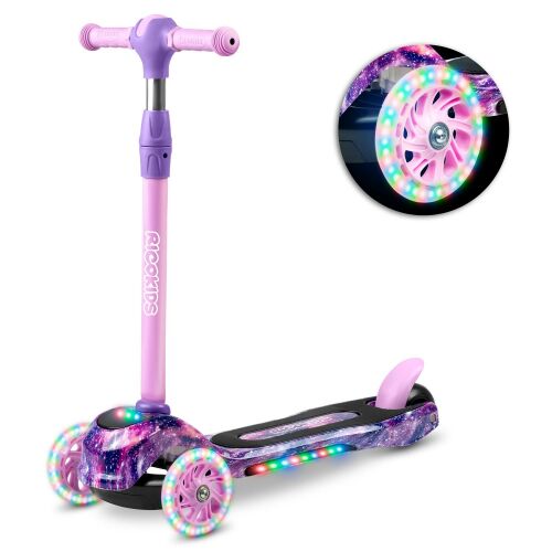 Ricokids Piko rózsaszín és lila háromkerekű roller LED lámpákkal