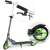 Ricokids Kodi urban scooter for kids, grey and green, close-up of handlebar and wheel