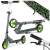 Ricokids Kodi urban scooter for kids, grey and green, angled view