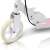 Ricokids Kodi City Scooter for Girls 3-8 Years Old, White with Pink Design, Detail of the Front Wheel