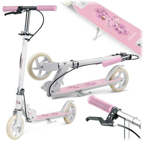 Ricokids Kodi City Scooter für Mädchen 3-8 Jahre alt, Weiß mit rosa Design, Collage