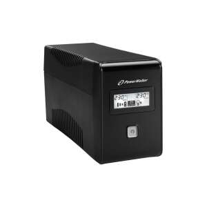 PowerWalker VI 650 LCD USV, 0,65 kVA, 360W, 2 AC-Ausgänge, schwarz - Power Walker