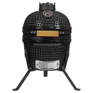 Kamado mini kerámia grill, 26,5 cm, fekete, fedéllel és lábakkal - Kert