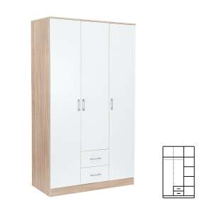 Dulap Miami 120x205 cm alb-stejar sonoma 100814889 - Dulapuri