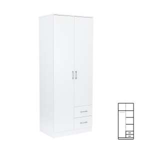 Szafa Miami, biała, 80x205 cm, 2 szuflady, Leziter - Meble do holu wejściowego