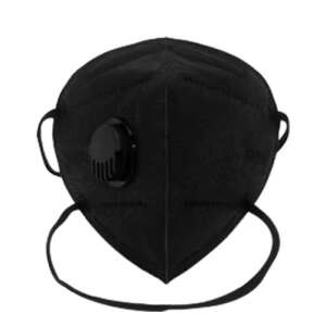 Schwarze FFP2 Atemschutzmaske mit Ventil, 10er Pack - Mundschutz