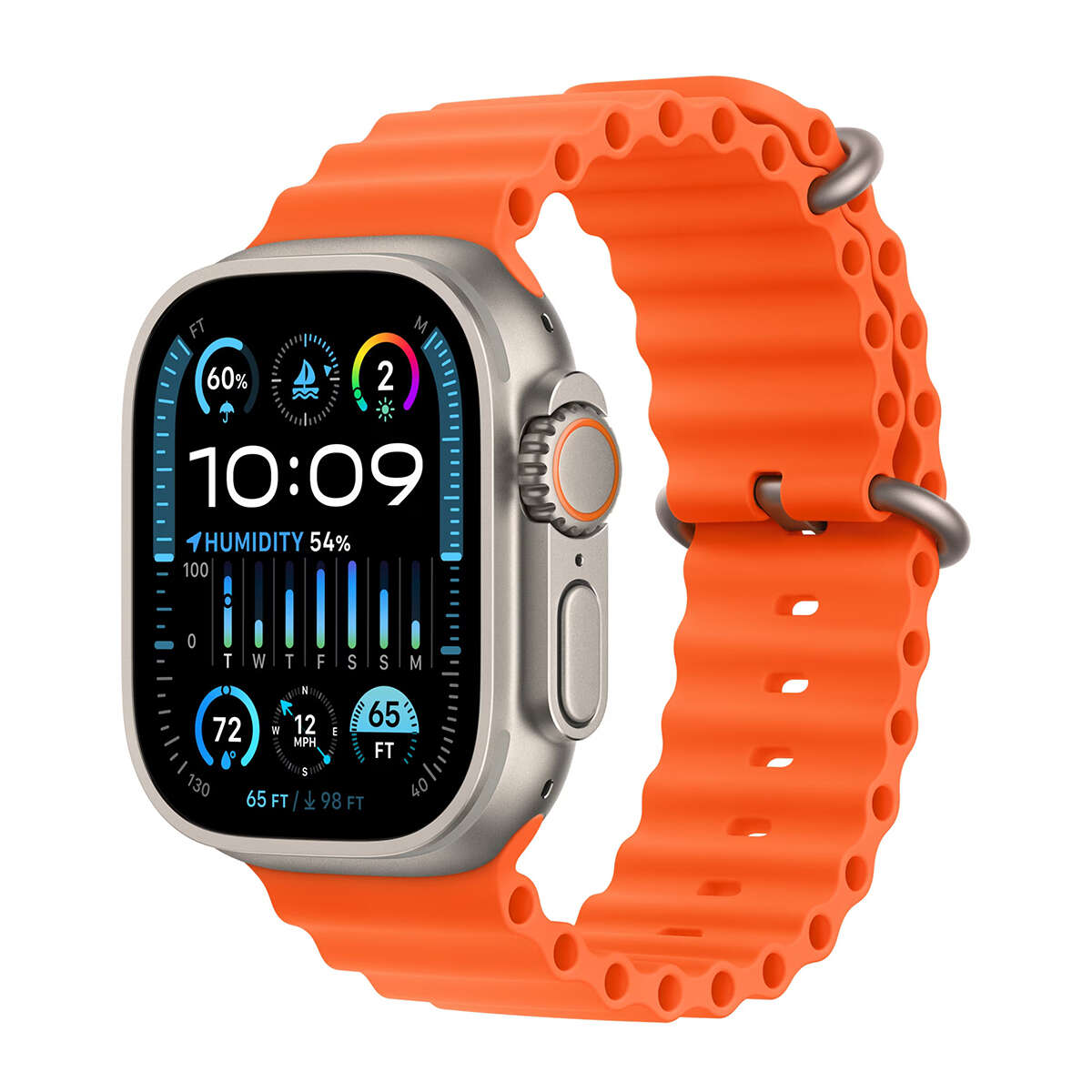 Apple watch ultra 2 49mm cellular - titánium-ócean szíj-narancssárga