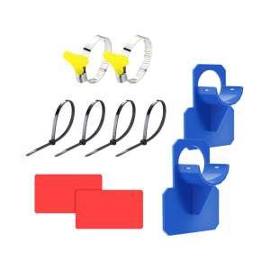 Pool-Schlauchhalterung, 38 mm, blau, mit Kabelbindern, Klemmen und Klebeband - Leziter