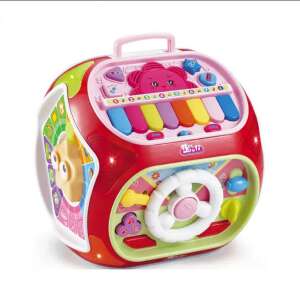 BAOLI Interaktív és oktató kockajáték különféle tevékenységekkel, dalokkal és fényekkel gyerekeknek - piros színű - Nonbrand Interaktív gyerek játék