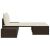 vidaXL Dupla Napozóágy - Barna Polyrattan - 162cm 100867518