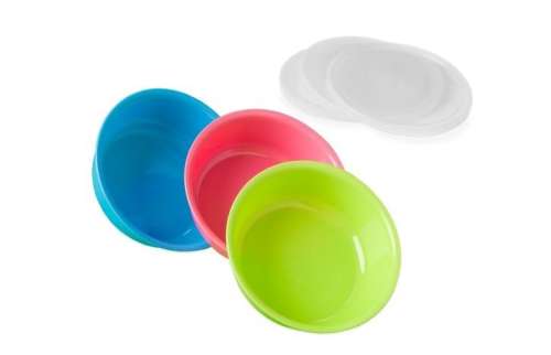 Nuvita 3db-os tároló tányérok #rózsaszín 2db #zöld 1db 30320386