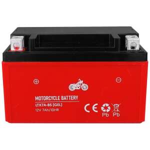 12V 7Ah motorkerékpár gél akkumulátor, LTX7A-BS, piros, fekete, CE tanúsítvánnyal - Jármű akkumulátor