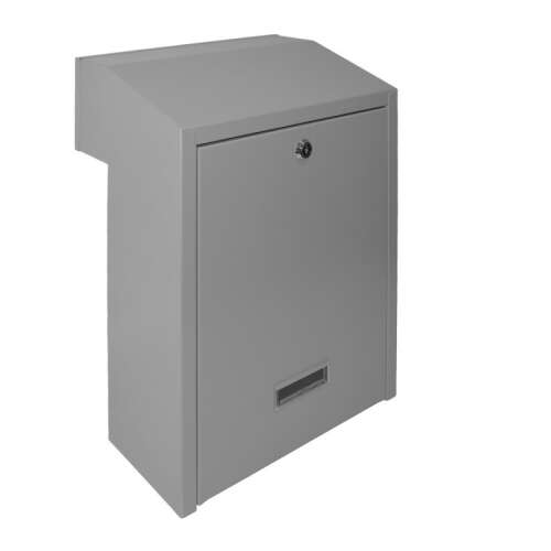 W3-2 postaláda RAL9006 szürke színben, elülső nézet - Bejárati előtető és Postaláda