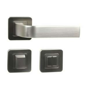 RK.C1.VENEZIA.WC.NIMAT ajtókilincs szett, matt nikkel felület, négyzet alakú design, WC zárral, 2 kilinccsel, 2 rozettával, 6x6mm tengellyel és 6/8mm reduktorral - Ajtógomb & Kilincs
