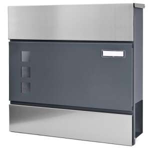 LEO antracit és rozsdamentes acél postaláda - VRD