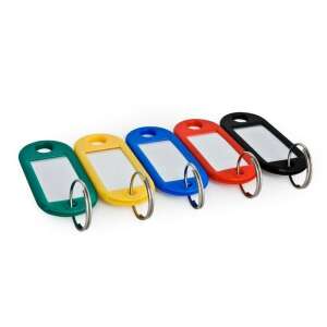 6 darabos színes műanyag kulcstartó címke kulcskarika, üres címkével írható - Kulcscímke