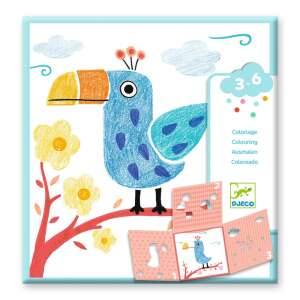 Djeco Animal Drawing Templates - Leporello - 3 stencils, 1 image - Toucan - Developmental Toy for Preschooler