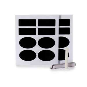 Kinvara - Čierne kriedové štítky - 16 ks - Samolepiace 101074866 - Kuchynské štítky