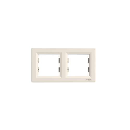 Schneider Electric Asfora beige horizontal frame for 2 modules