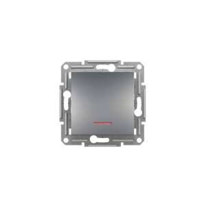 Schneider Electric Asfora 101 egypólusú kapcsoló jelzőfénnyel, acél, süllyesztett - Schneider Villanykapcsoló