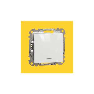 Schneider Sedna Design 101 egypólusú kapcsoló piros ellenőrzőfénnyel, fehér, keret nélküli - Schneider