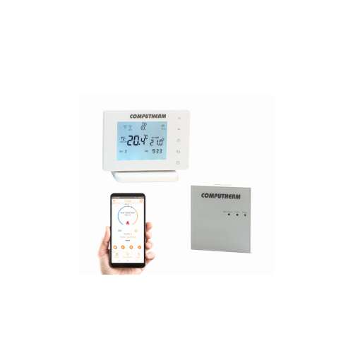 Computherm E400RF Wi-Fi termosztát, vezeték nélküli, okos otthon, fűtés és hűtés vezérlés, távvezérlés, energiatakarékos