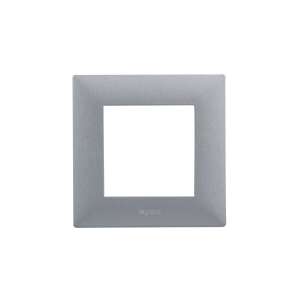 Legrand Niloé Step egyes keret, grafit szürke, elülső nézet logóval - Villanykapcsoló keret