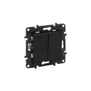 Legrand Niloé Step 105 întrerupător dublu pentru lumină negru, 10AX - Legrand Intrerupatoare