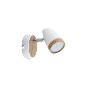 Rábalux Karen 4W LED spotlámpa, fehér és fa színben, skandináv stílusban, fali szerelésű - Rábalux