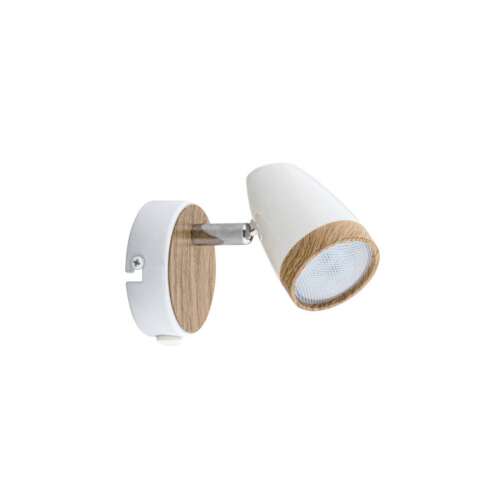 Rábalux Karen 4W LED spotlámpa, fehér és fa színben, skandináv stílusban, fali szerelésű