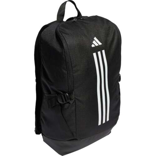 Adidas Essentials 3 csíkos hátizsák, fekete, ferde nézet - Adidas