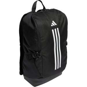 Adidas Essentials 3 Stripes Backpack, black, angled view - Adidas Backpack