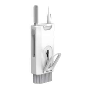 Set de curățare electronică 8IN1 multifuncțional, Microfibră, Suport telefon, Pulverizator și perie pentru telefon, Tabletă, Tastatură, PC, Laptop, Alb - Produse de curățare pentru calculatoare