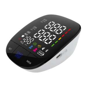 Monitor digital de tensiune arterială HexaCraft cu afișaj LED mare, care afișează tensiunea sistolică, diastolică, pulsul și nivelul bateriei - Monitor de tensiune arterială