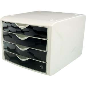 HELIT Chameleon fekete 4 fiókos műanyag irattároló irodai asztalra - Helit