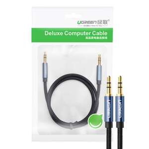 UGREEN 3,5 mm-es Jack Audio kábel, 0,5 m, fekete-kék, Deluxe Computer Cable - Ugreen