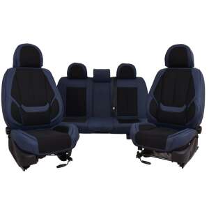 Fiat Stilo Nemesis méretre szabott üléshuzatok, kék és fekete, teljes garnitúra - Autó üléshuzat