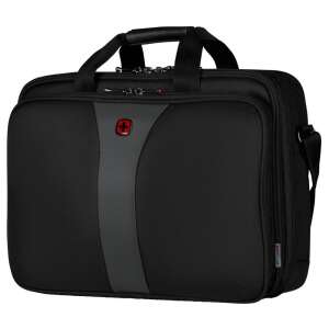 Wenger SwissGear Legacy 17 inch laptop briefcase, black and grey, with shoulder strap - Wenger