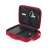 Dicota Eco Multi BASE laptop táska, piros, nyitva, laptop rekesz látható