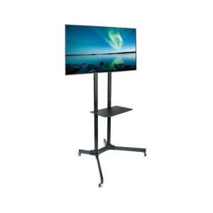 Techly TV stand for 30-65 inch LCD, LED, and Plasma TVs, with adjustable height and tilt, and a shelf for AV components - Techly TV Stand and Wall Mount