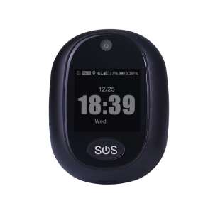 Black GPS tracker smartwatch with SOS button, Ila product®, real-time tracking, tablet notification, mobile app, multi-device alert, SOS button, call initiation - Tracking